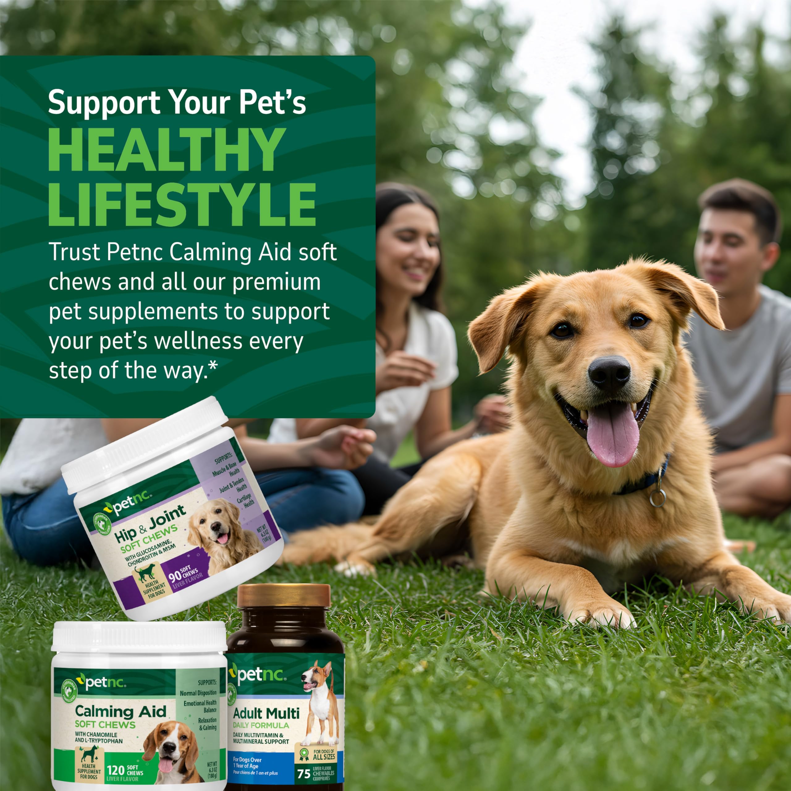 PetNC bouchées molles apaisantes pour chien – formulation naturelle et douce.