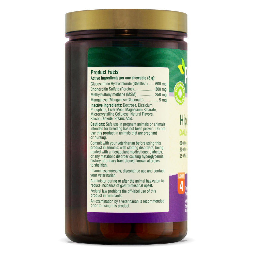 Ingrédients clés glucosamine, chondroïtine, MSM et manganèse pour la santé articulaire.