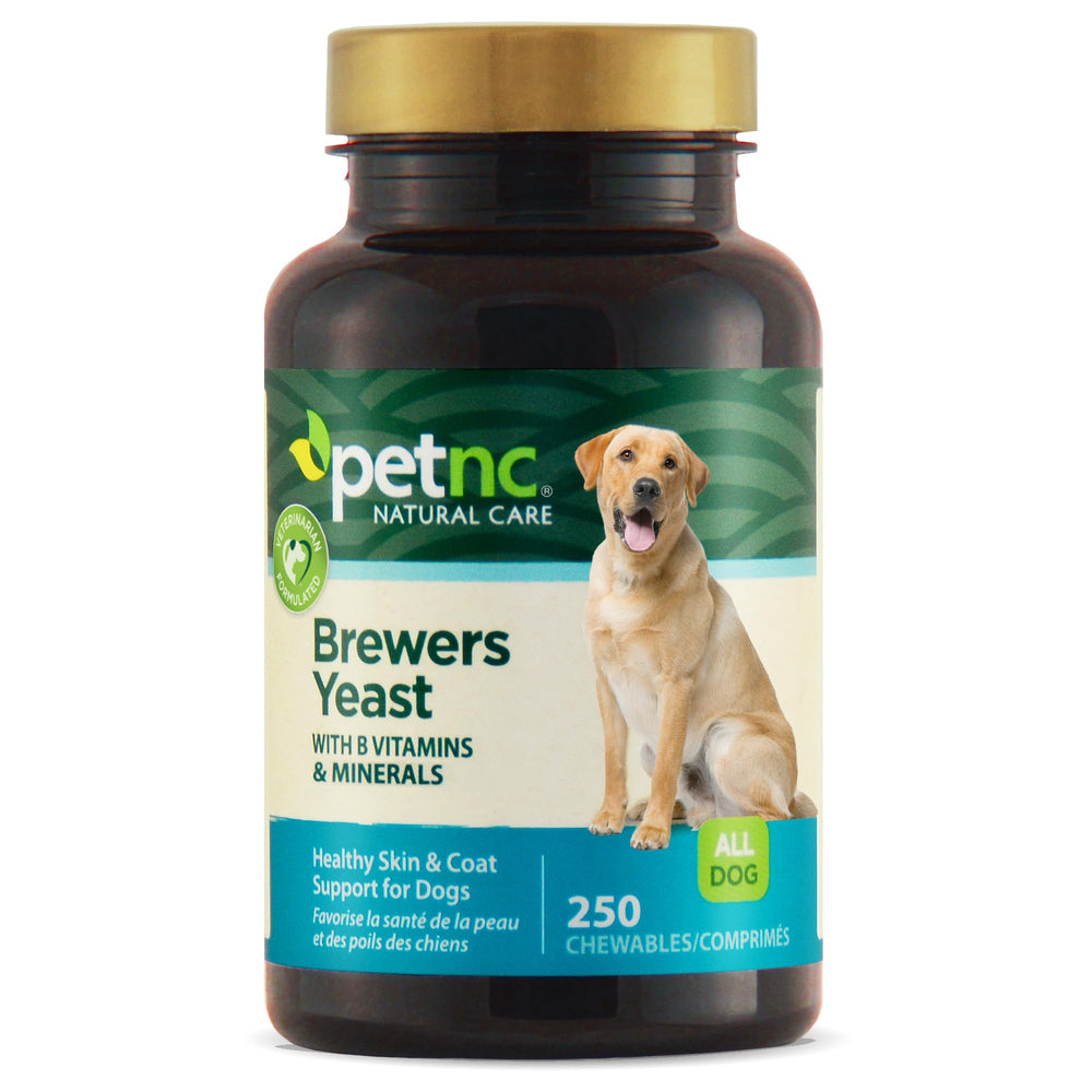 PetNC Natural Care levure de bière pour chien, emballage visible, soutien potentiel peau saine.