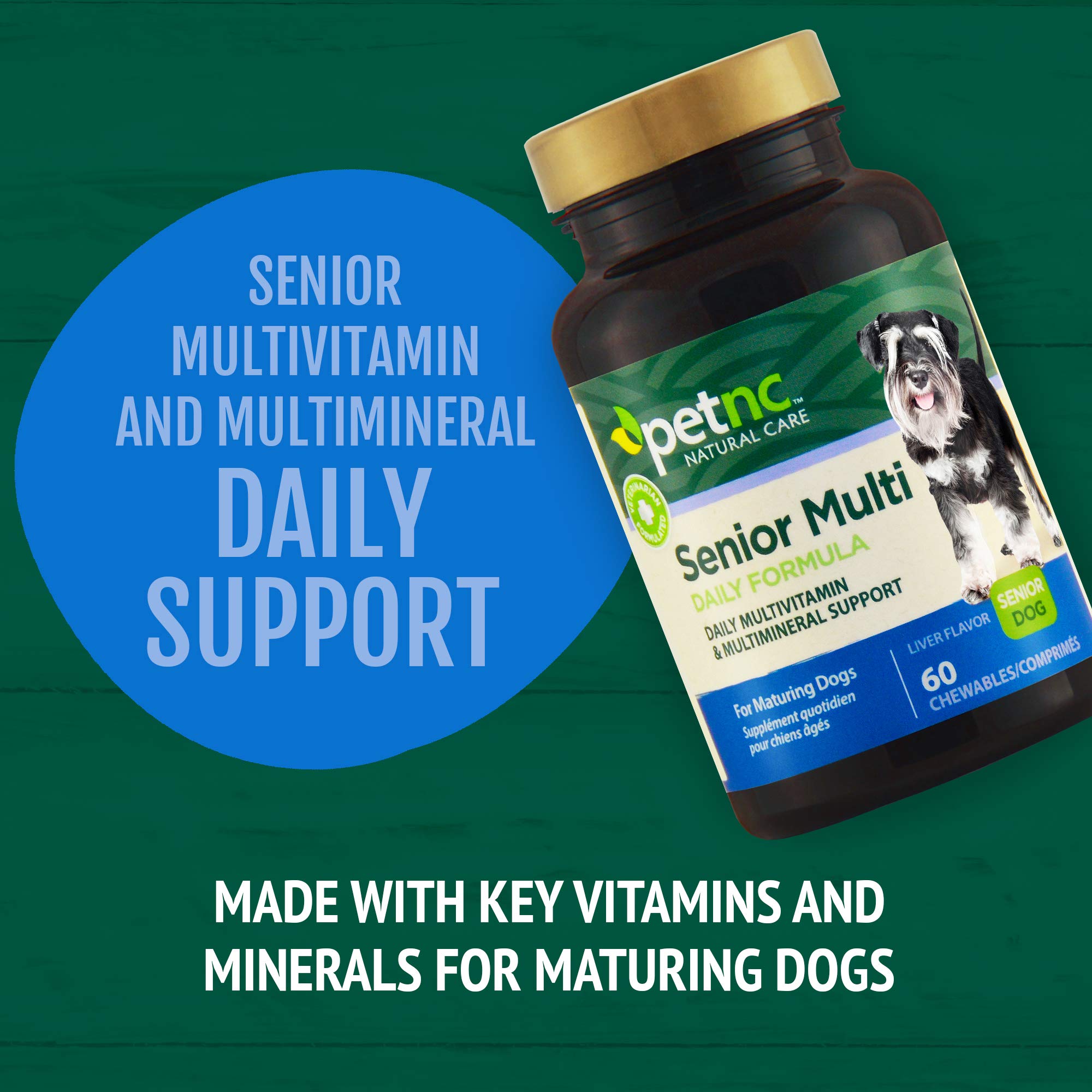 Dosage par poids: PetNC Senior Multi Chewables pour jusqu’à 20 livres.