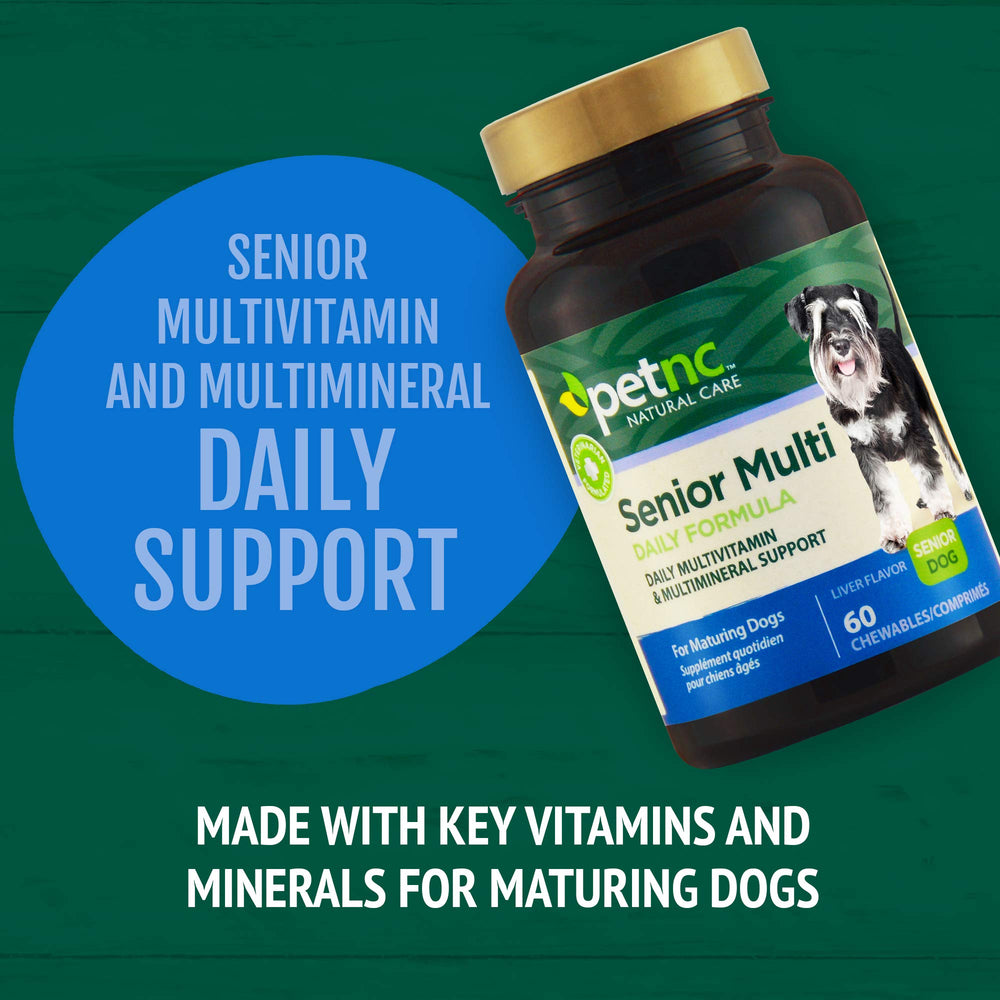 Dosage par poids: PetNC Senior Multi Chewables pour jusqu’à 20 livres.