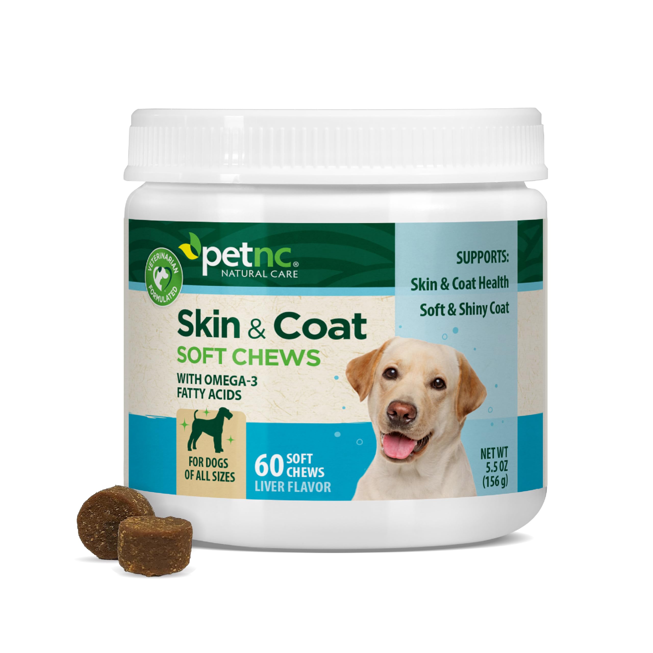 Source oméga-3 EPA et DHA dans PetNC Skin & Coat.