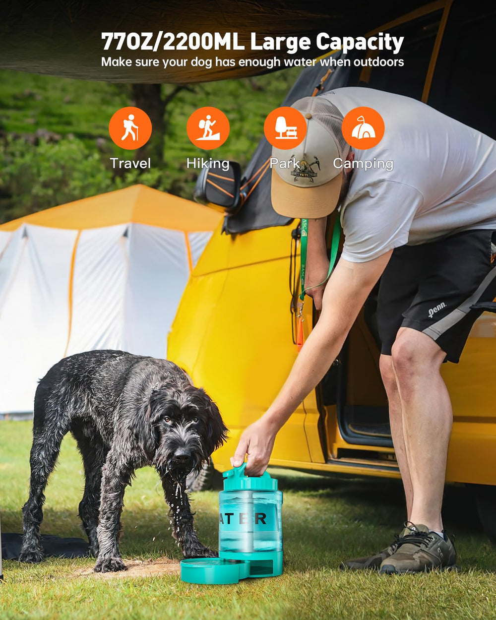 PETNF gourde-chien avec bol intégré, pratique en promenades