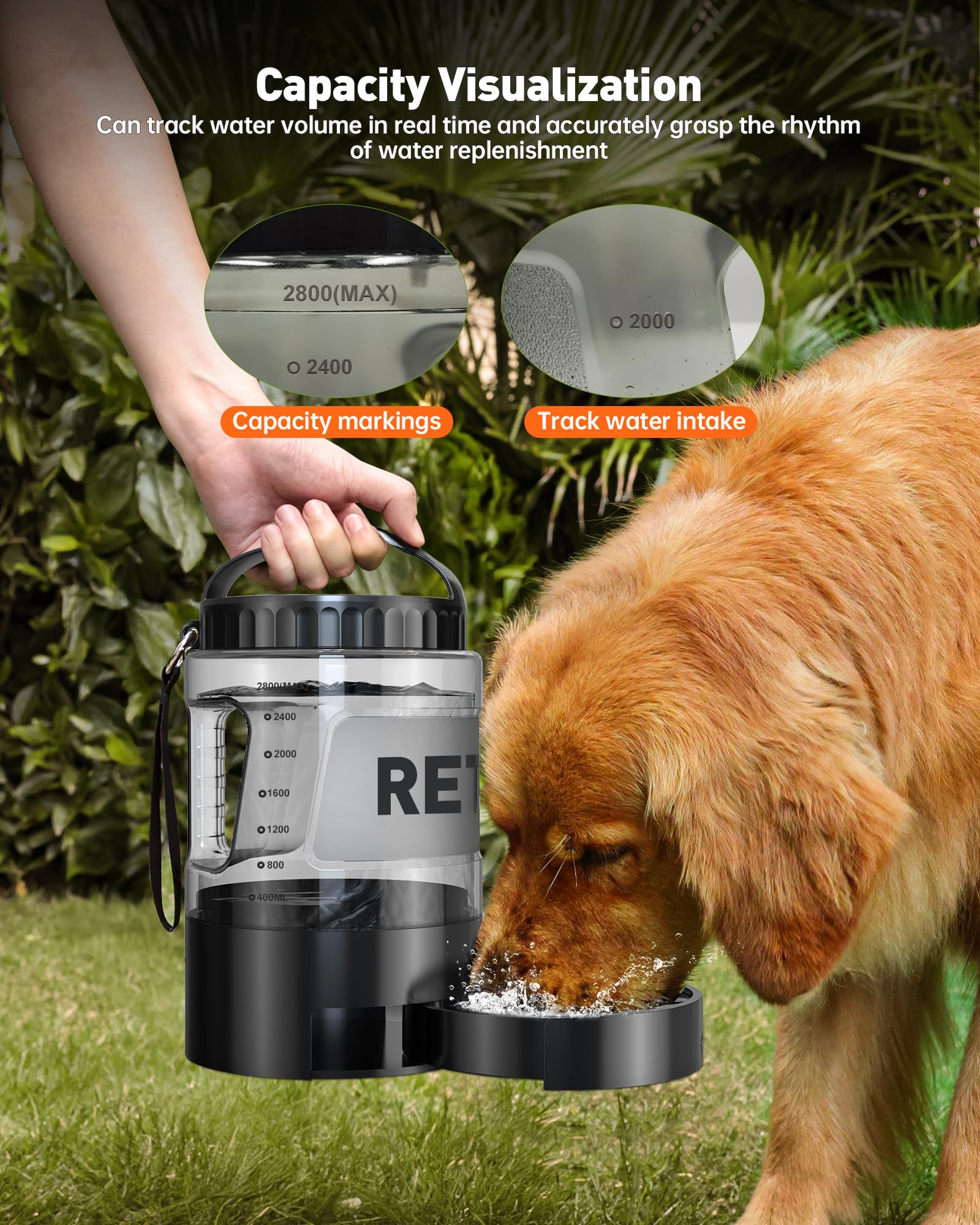 Fenêtre de niveau d’eau transparente pour surveiller l’hydratation.