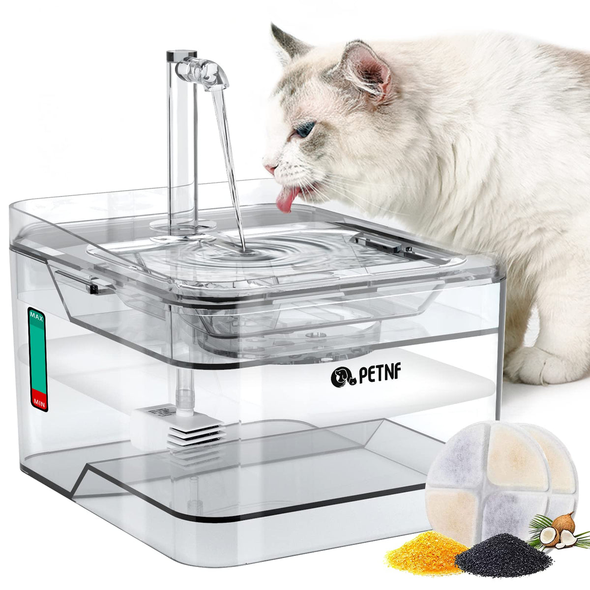 PETNF fontaine-eau-chat-3l : hydratation stable pour chats et petits chiens.