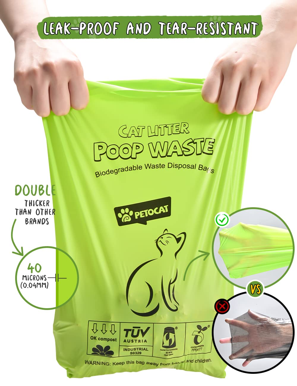 PETOCAT emballage plat ouverture facile sans rouleaux