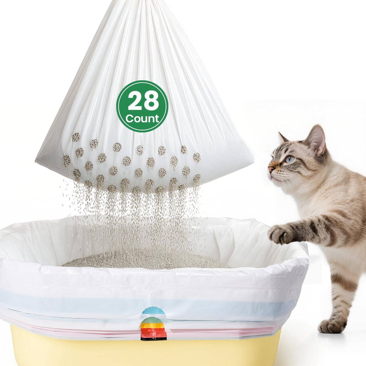 PETOCAT sacs litière filtration trous 76 pour un nettoyage rapide