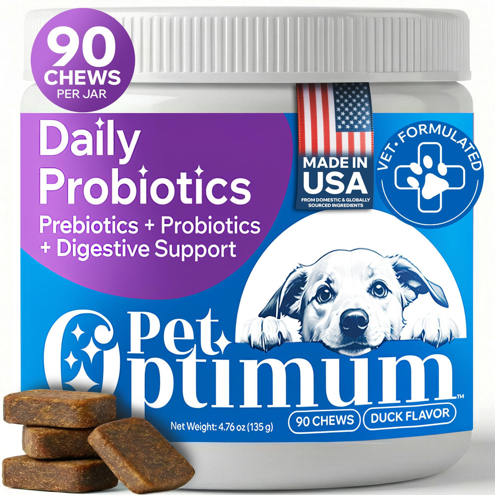 PetOptimum probiotiques chien — friandises faciles à consommer favorisant digestion et bien-être quotidien.