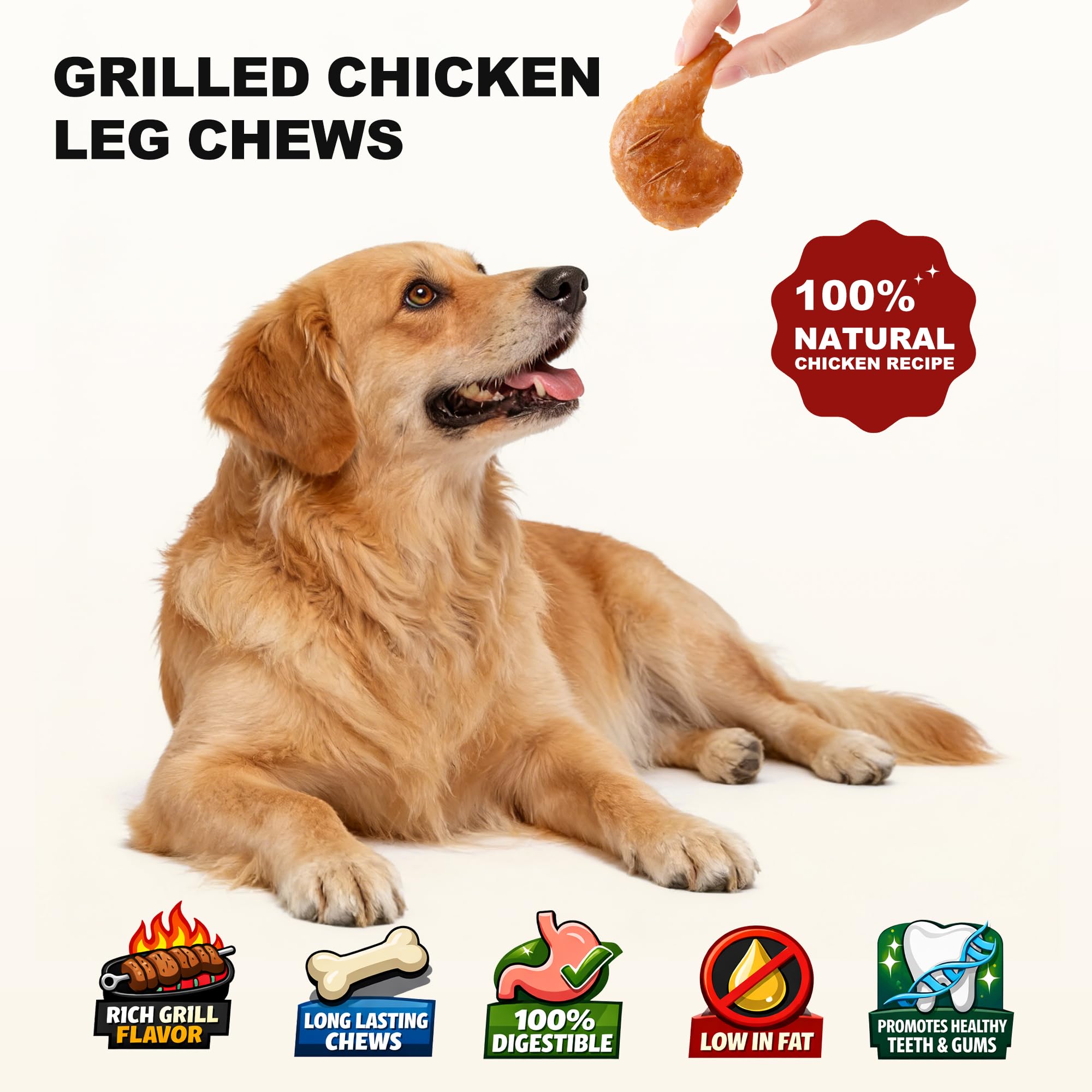 PETPHABET os-poulet-grillé-chien-moyen, texture naturelle pour plaisir et dentition.