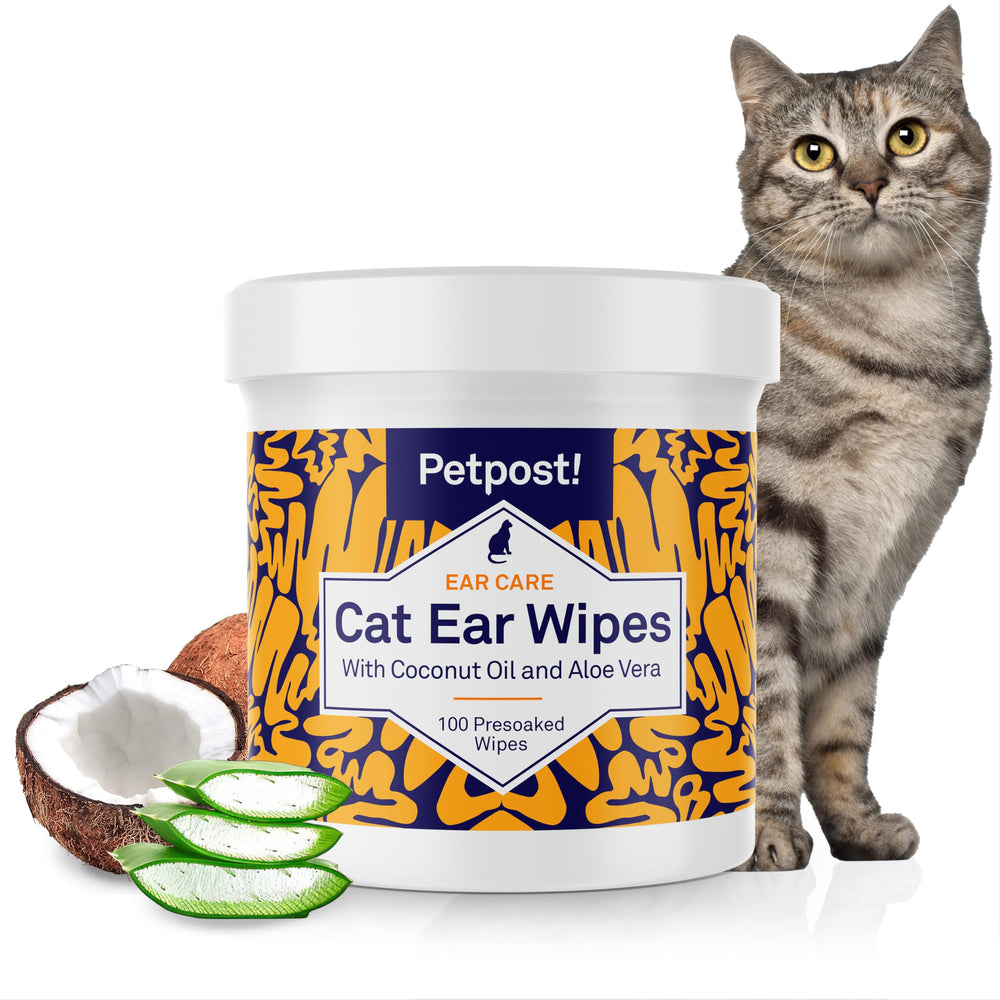 Petpost lingettes pour oreilles de chat, coton doux, nettoyage sûr et confortable