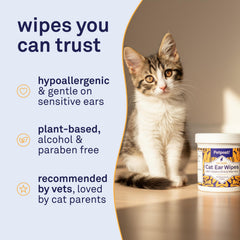 Petpost lingettes oreilles chat, solutions naturelles et sûres