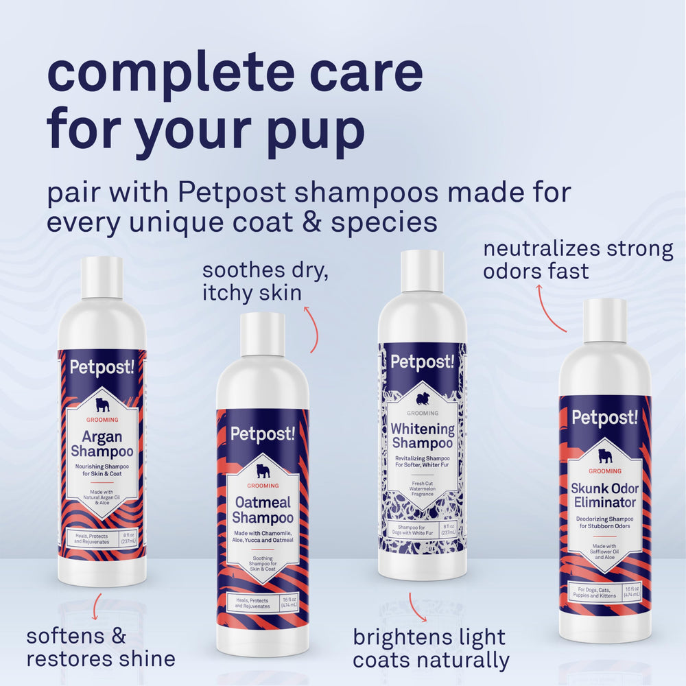 Shampoing Petpost: fabriqué aux États-Unis avec des ingrédients soigneusement sélectionnés.