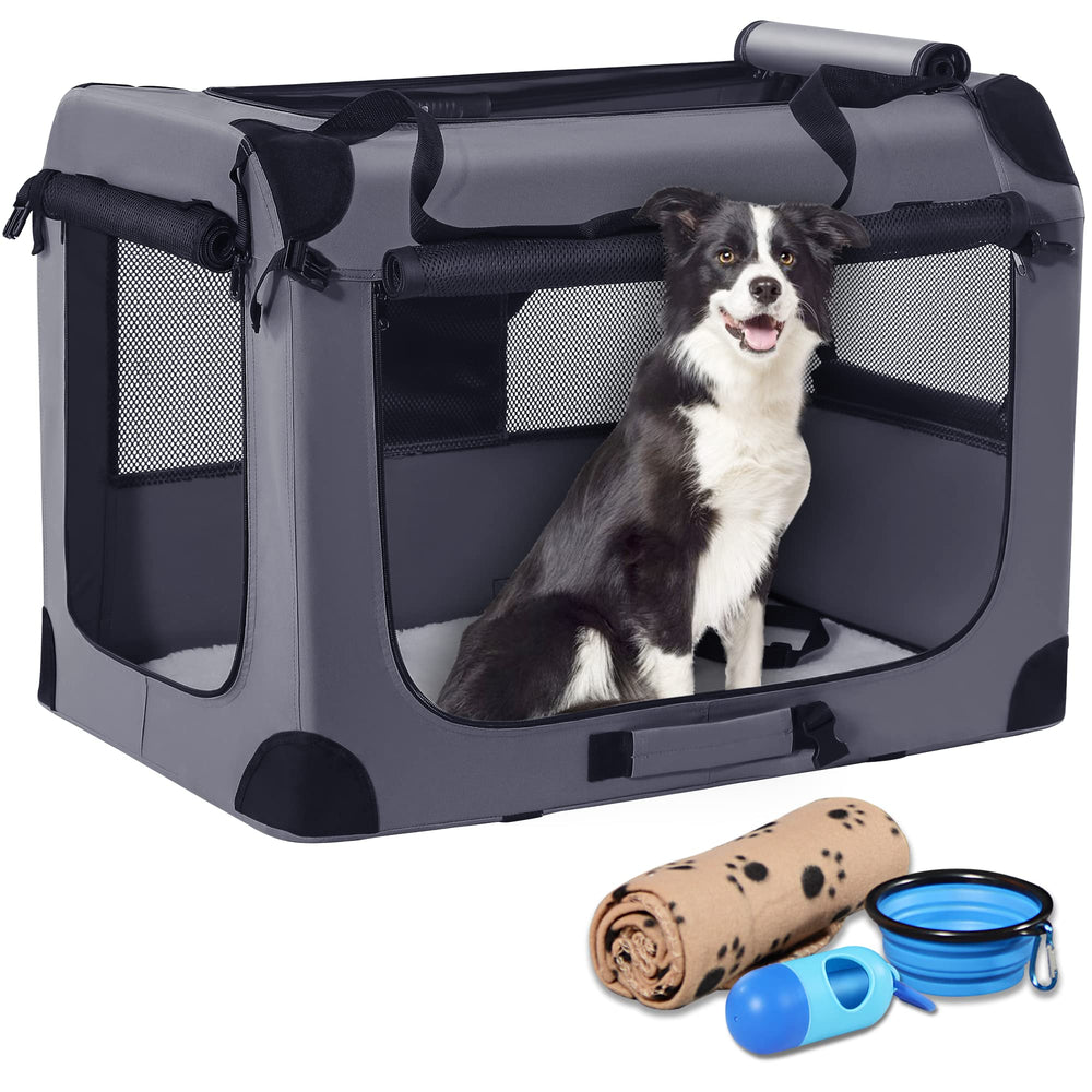 Cage Petprsco pour chien 32x23x23, pliable et facile à transporter lors de voyages.