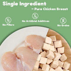 PETPURO – morceaux poulet séché, petits morceaux faciles à donner comme récompense.