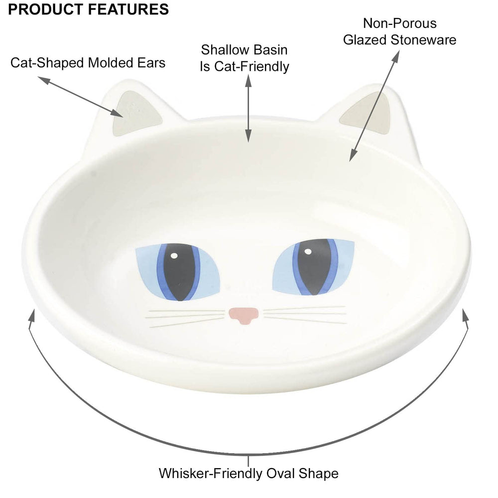 Petrageous bol chat surface céramique non poreuse, facile à nettoyer après chaque repas.