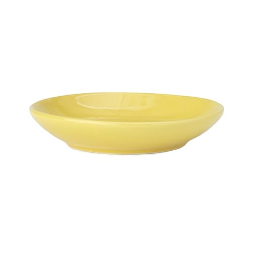 Logo Silly Kitty sur l’assiette jaune, élément décoratif et identifiable.
