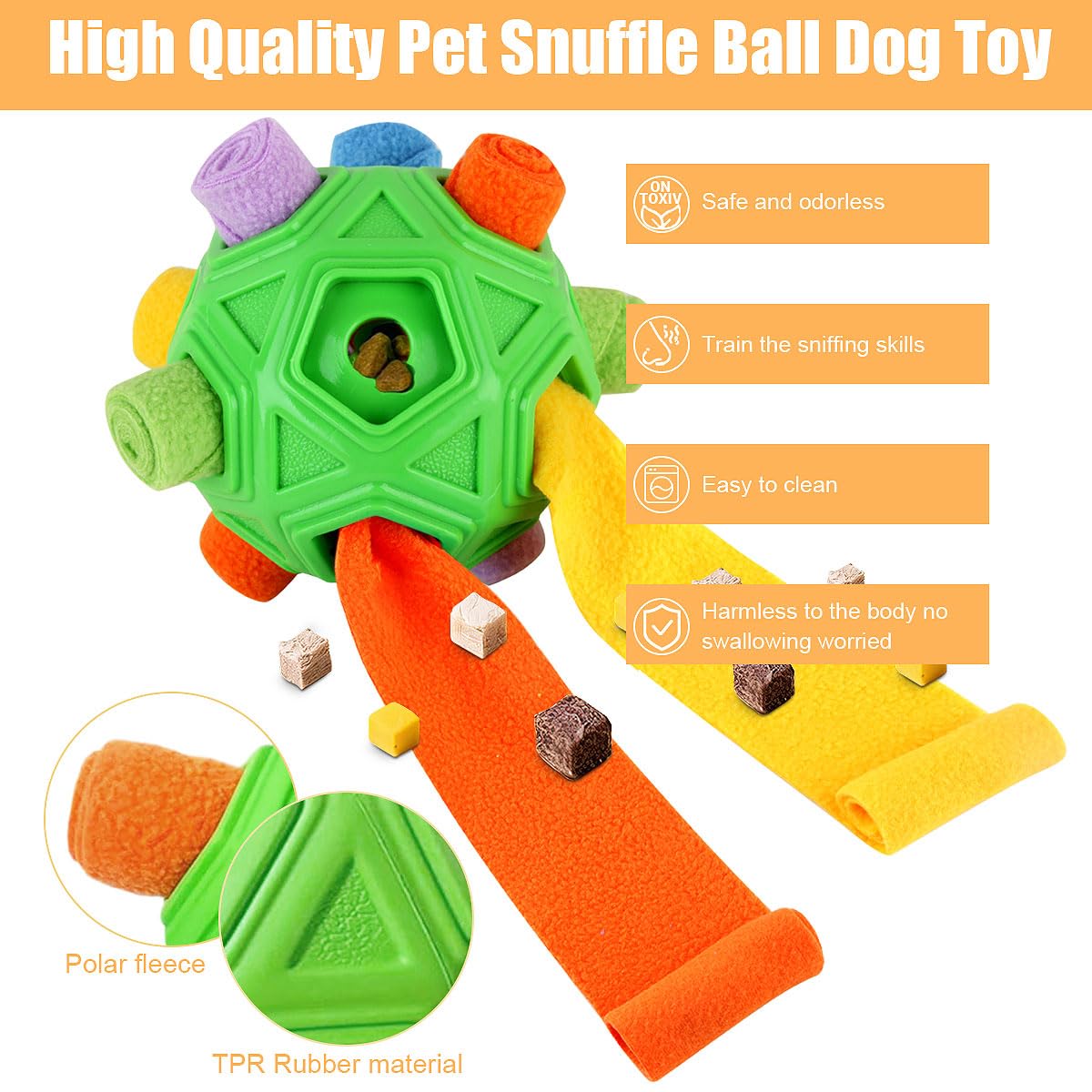 Petration balle-snuffle-alimentation-lente stimule la curiosité et ralentit l'ingestion.