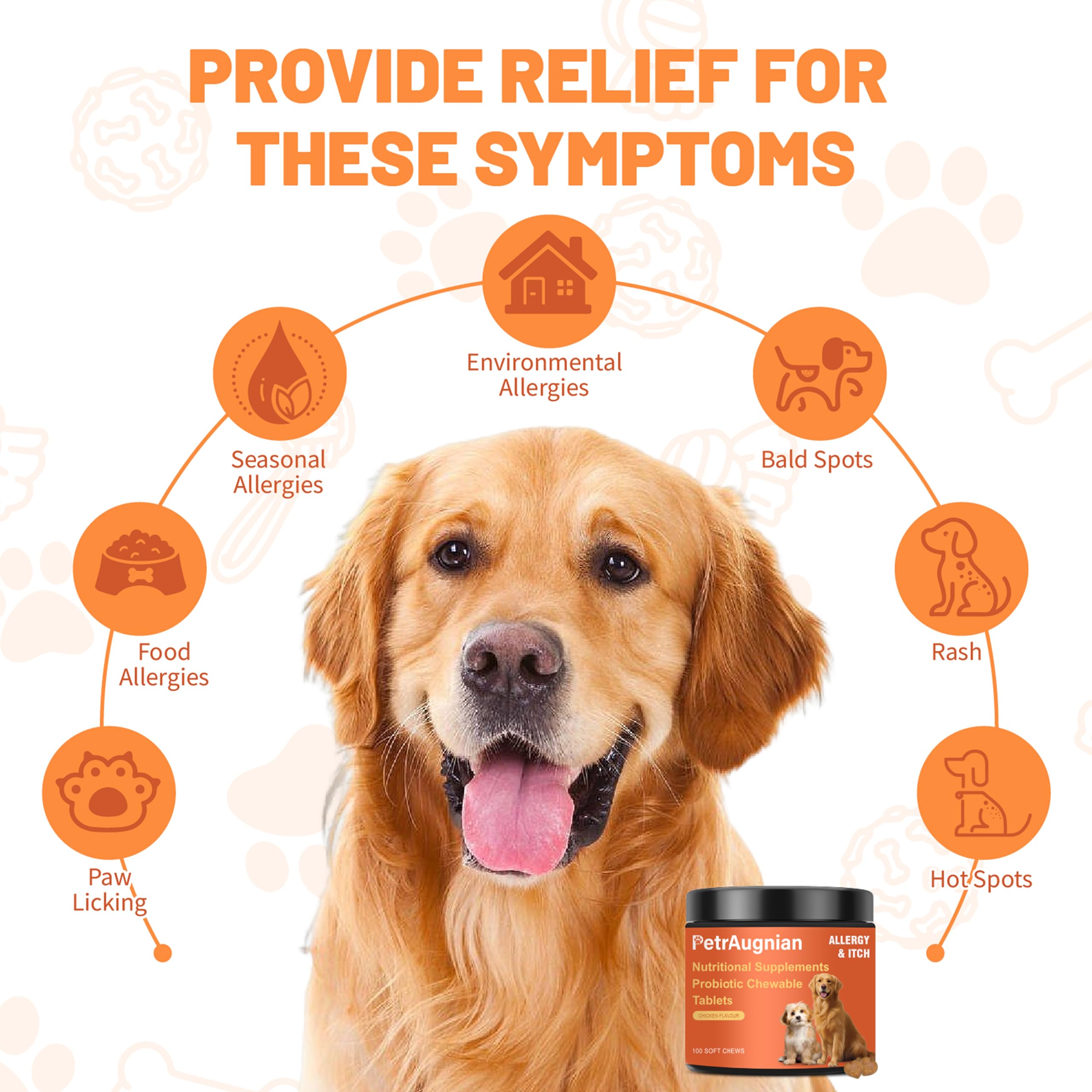 PetrAugnian friandises allergie chien - pattes, soulagement démangeaisons.
