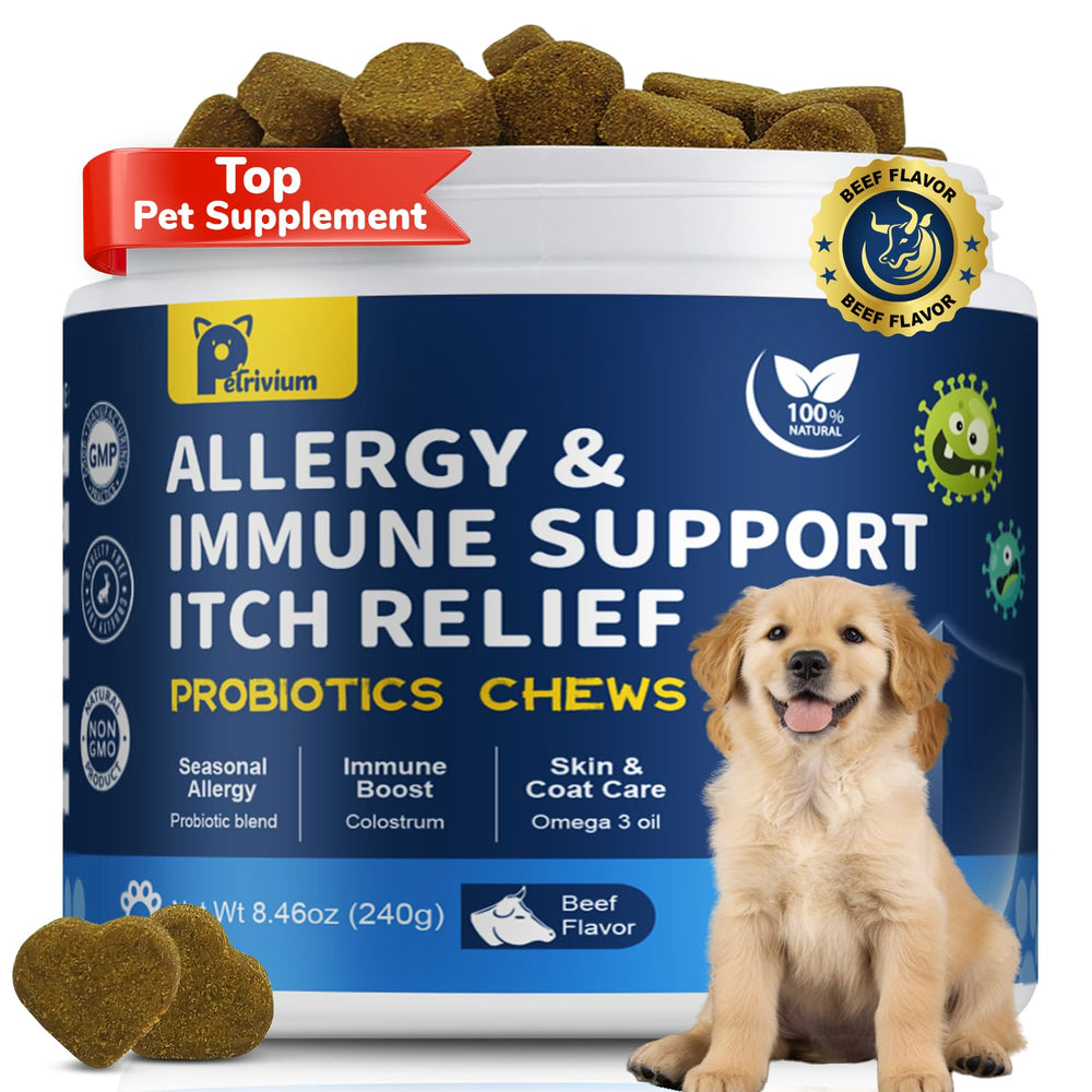 Friandises Petrivium contre allergie chien, soulagement démangeaisons.