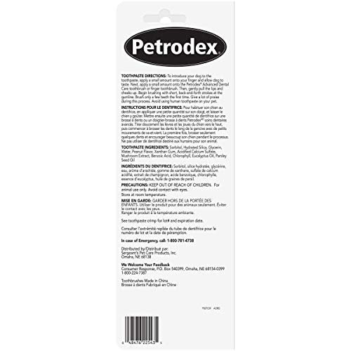 Brosse dentaire double-face Petrodex pour un nettoyage efficace.