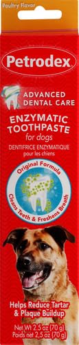 Dentifrice Petrodex pour chiens boeuf, saveur appréciée favorisant l'acceptation