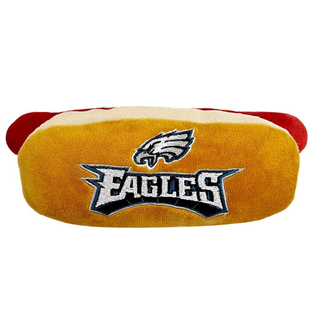 Pets First Eagles hot-dog peluche avec sifflet – jouet pour chien et chat