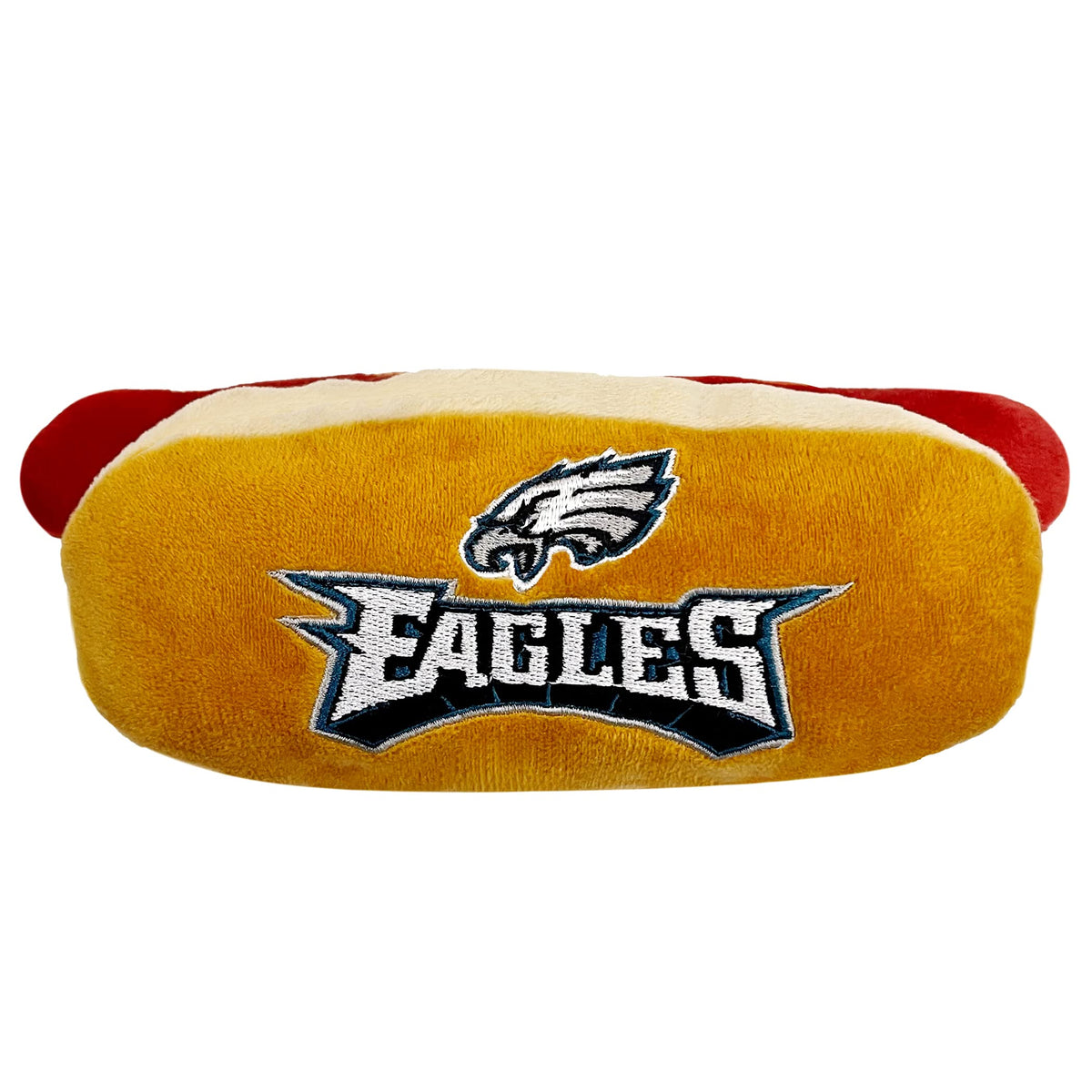 Pets First Eagles hot-dog peluche avec sifflet – jouet pour chien et chat