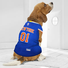 Emblème Knicks sur le maillot du chien.