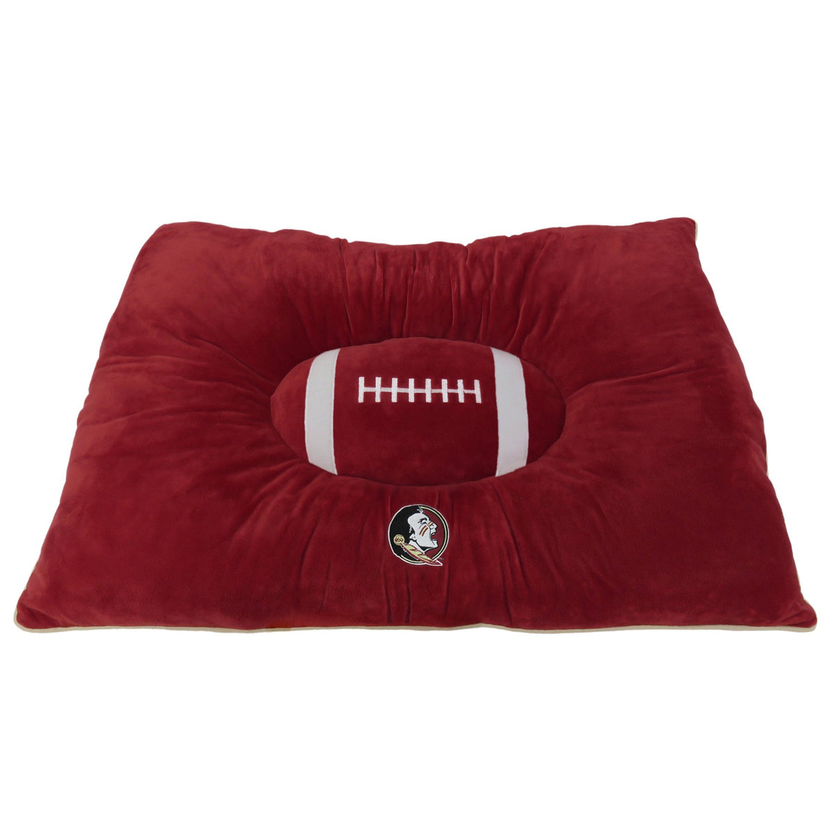 Lit-oreiller Pets First Seminoles avec logo brodé pour le confort.