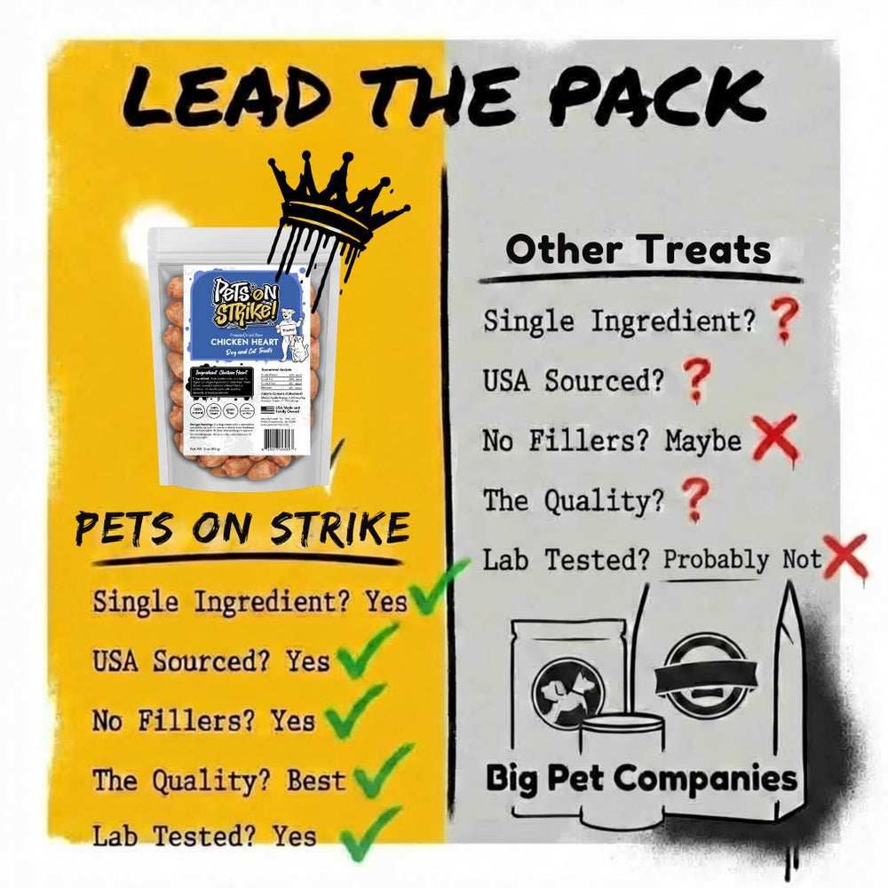 PETS ON STRIKE protéines élevées et taurine — avantage potentiel pour chiens