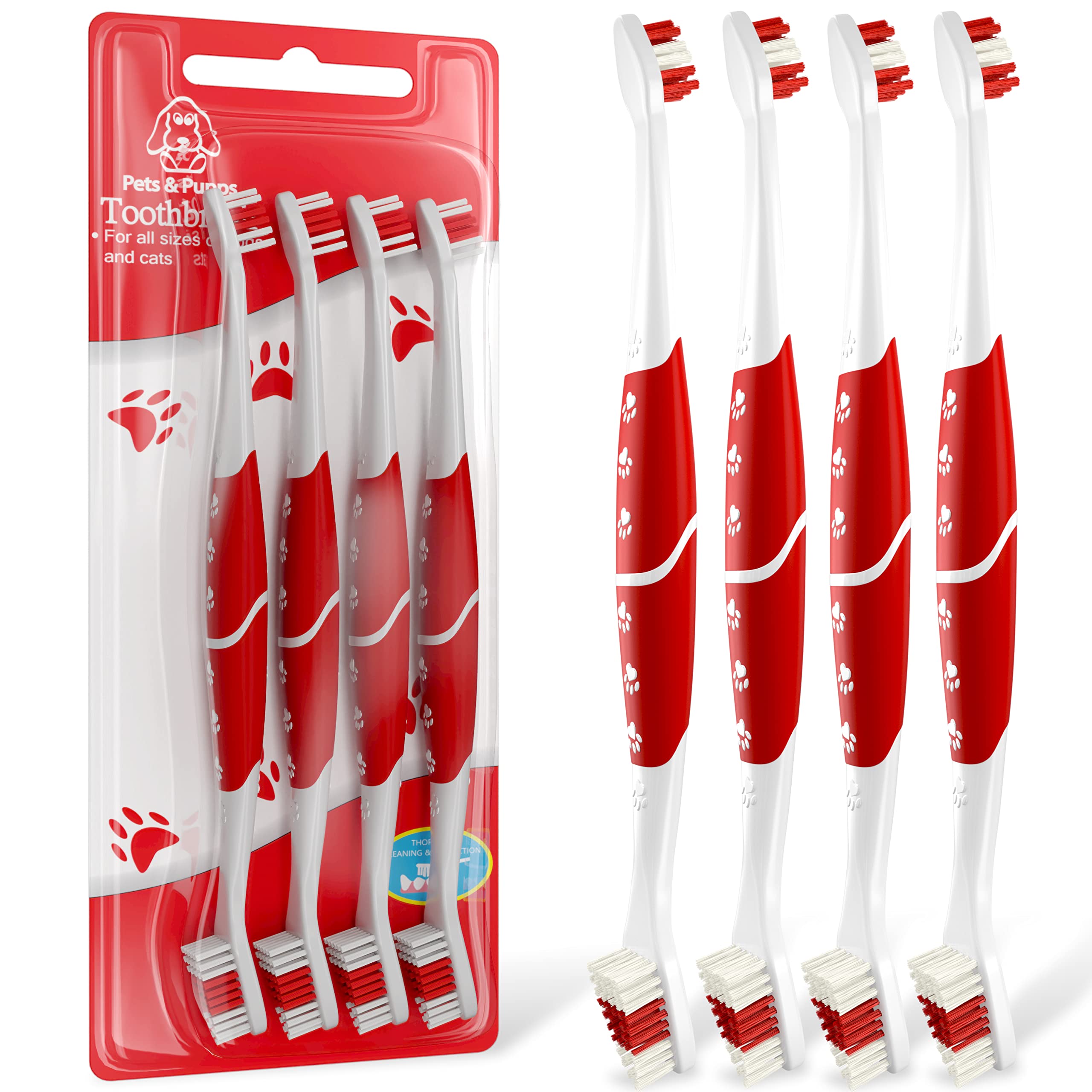 Brosse Pets & Pupps à double tête pour chiens et chats, nettoyage en douceur.