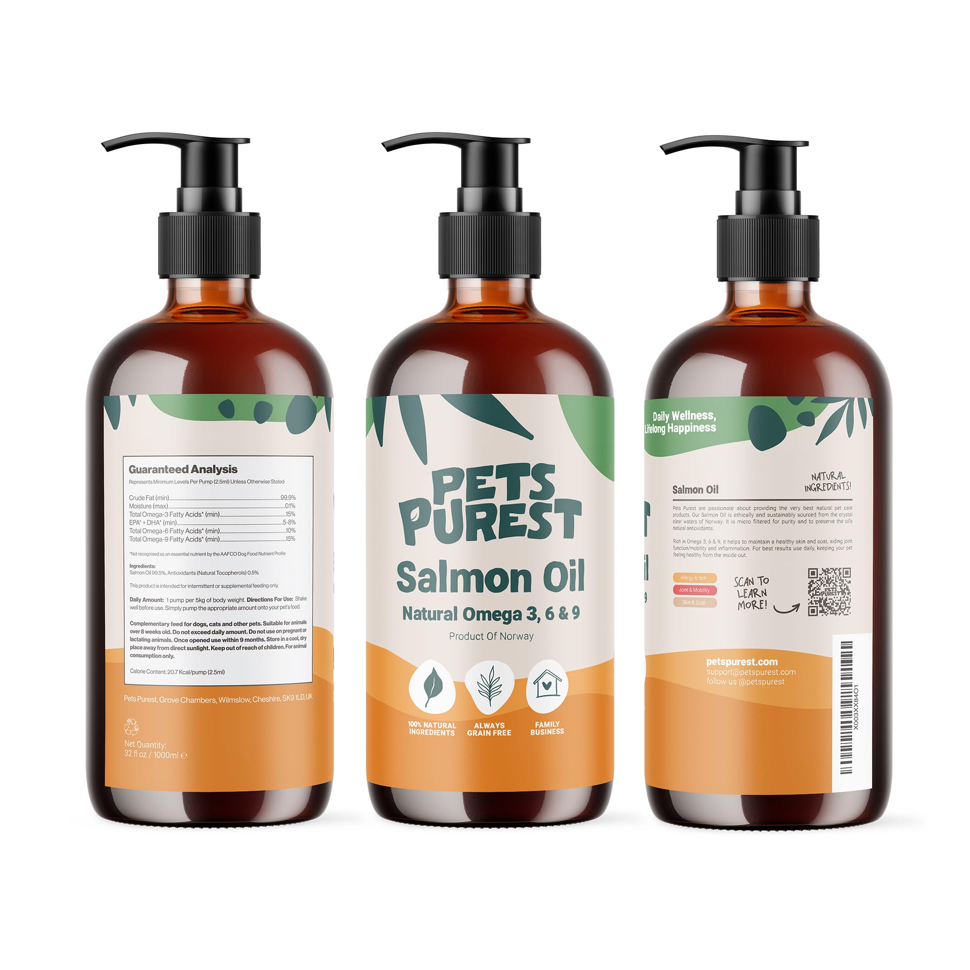 Huiles riches et vitamine E avec Pets Purest saumon, fraîcheur préservée.