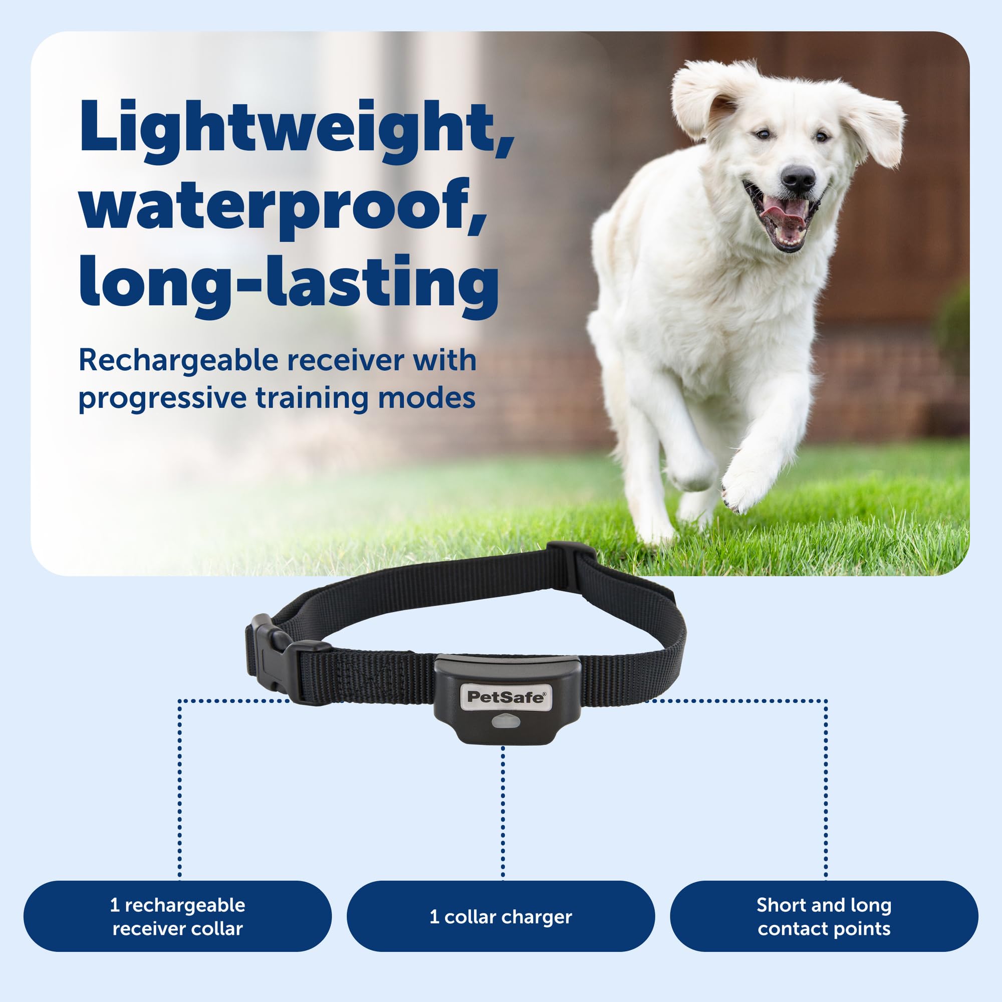 PetSafe collier ajustable, convient aux tours de cou 15-66 cm.