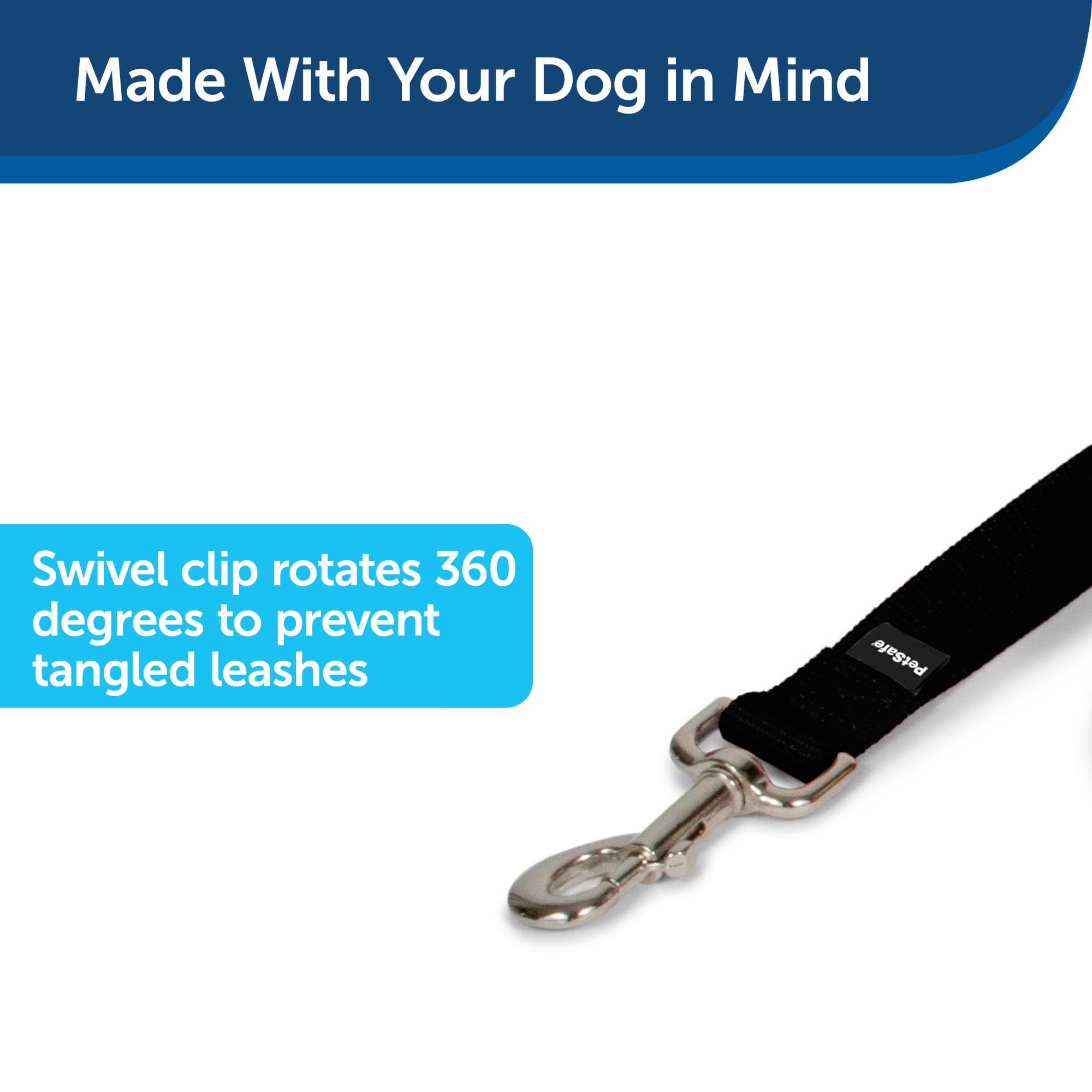 Attache rapide PetSafe pour un enfilage facile et sécurisé.
