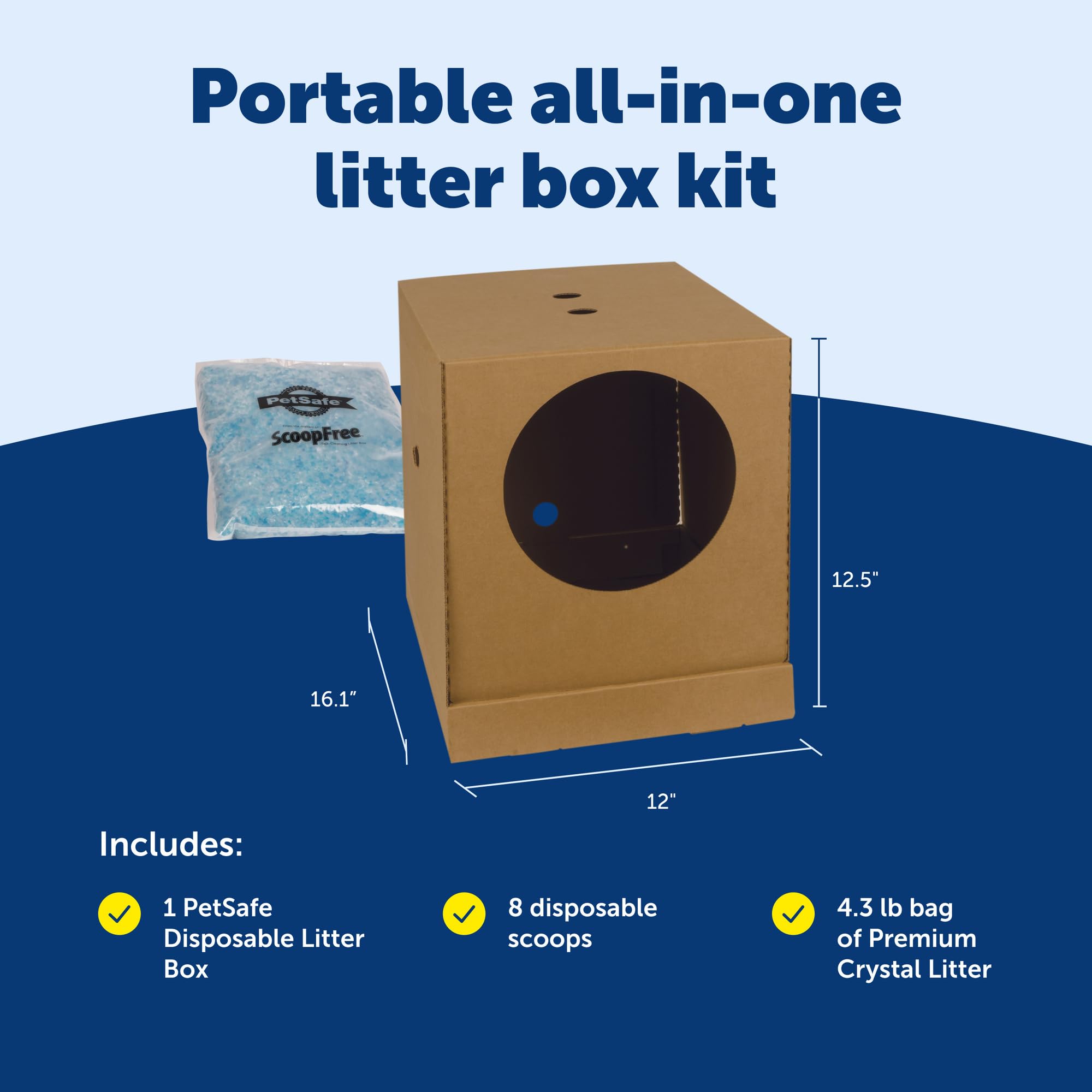 Petsafe boite-litiere-pliable prête instantanément, parfaite pour déplacements.