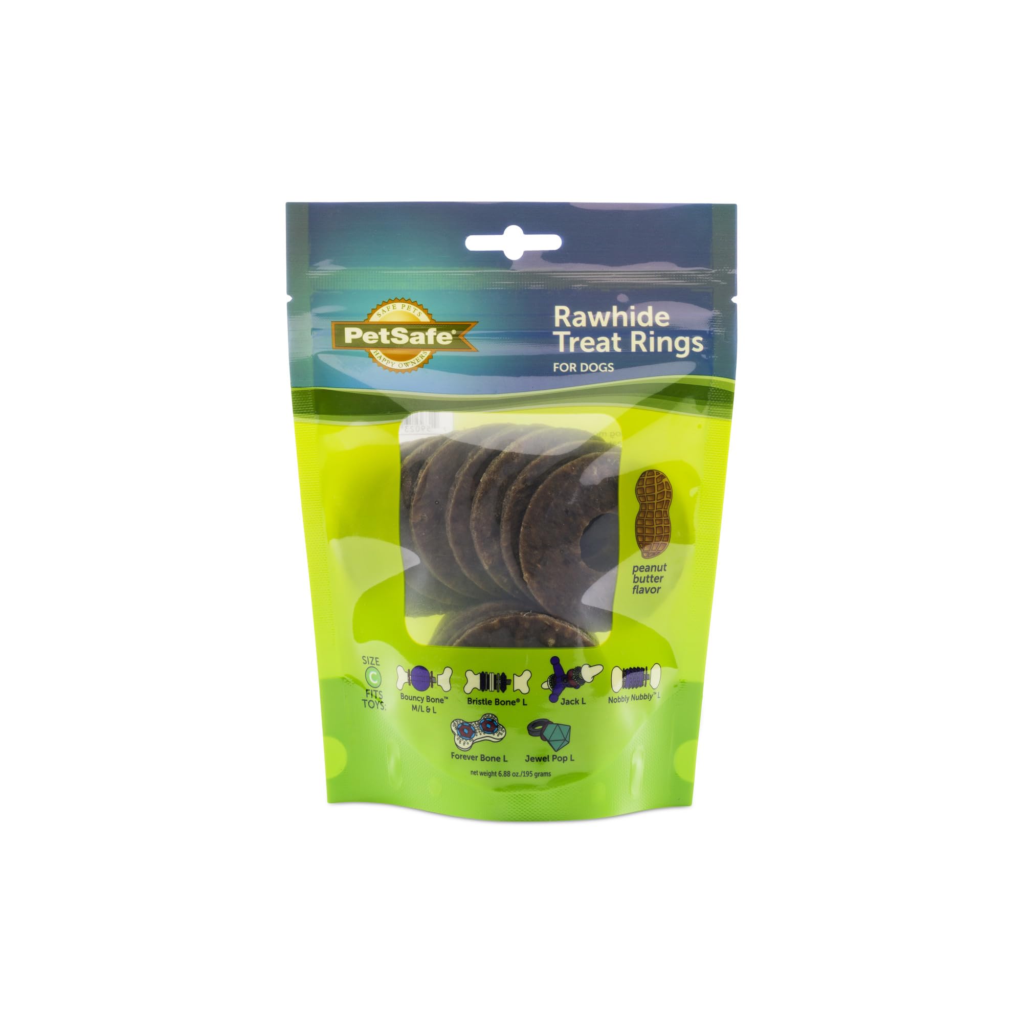 PetSafe anneaux cuir brut naturel pour jouets, récompense durable.