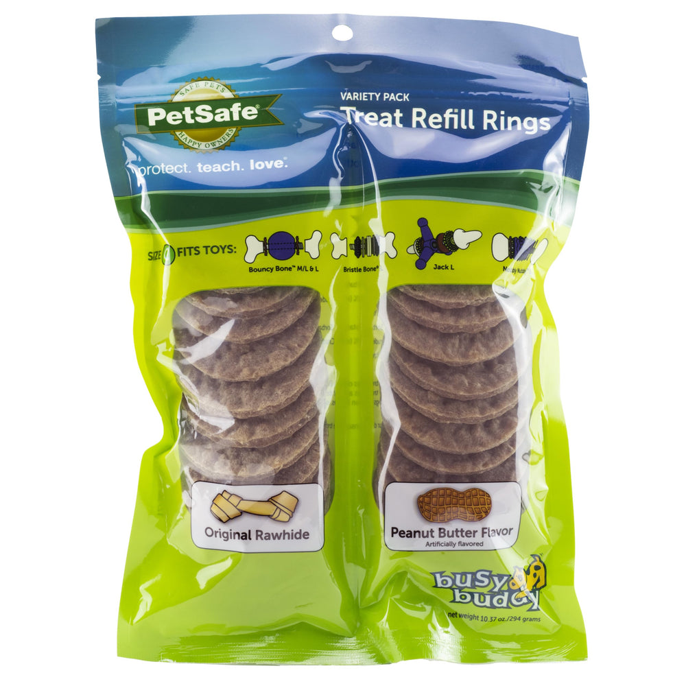 PetSafe Busy Buddy anneaux naturels cacahuète: récompense savoureuse pour stimuler la mastication durable.