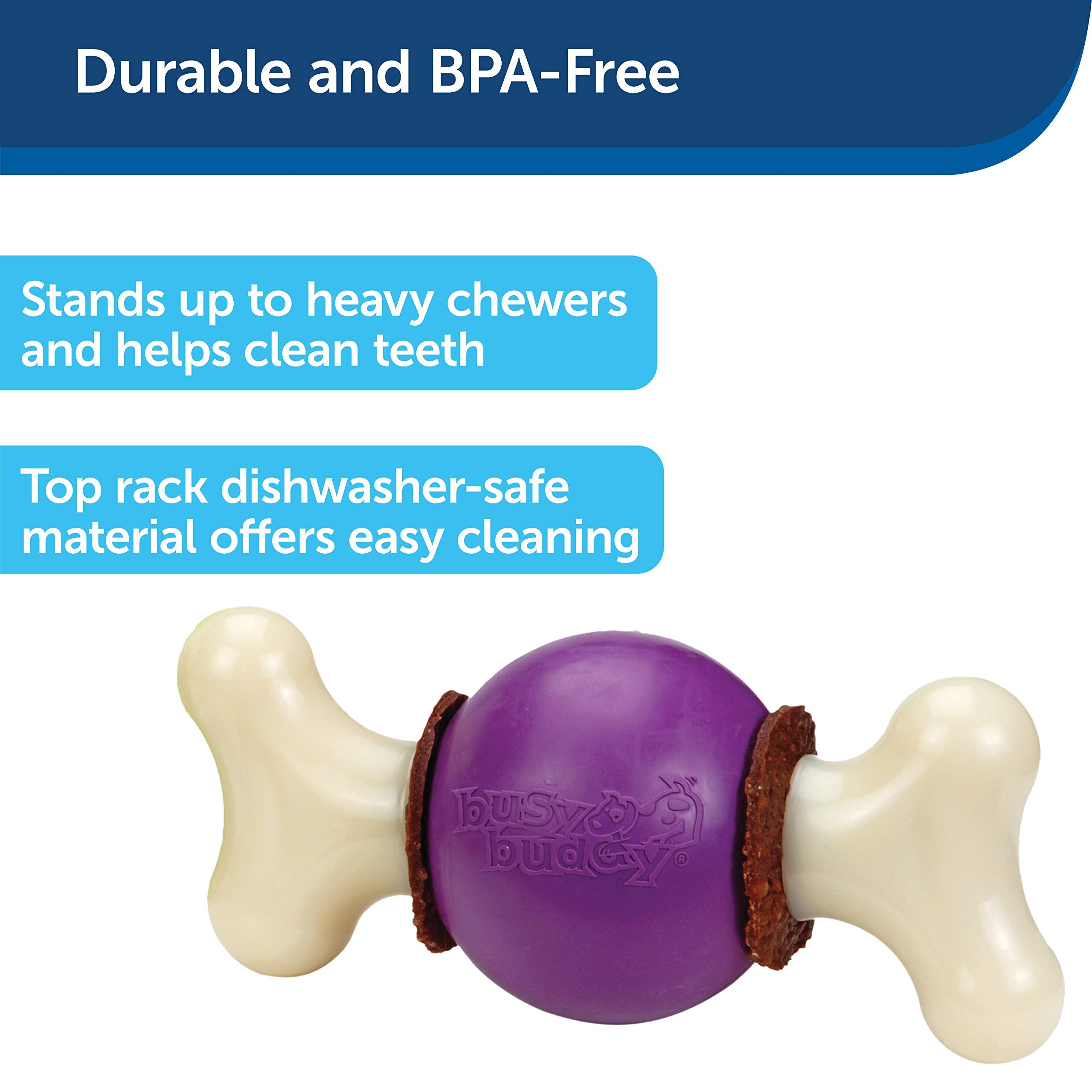 PetSafe Busy Buddy Bouncy Bone – anneaux remplis pour friandises, récompense lente