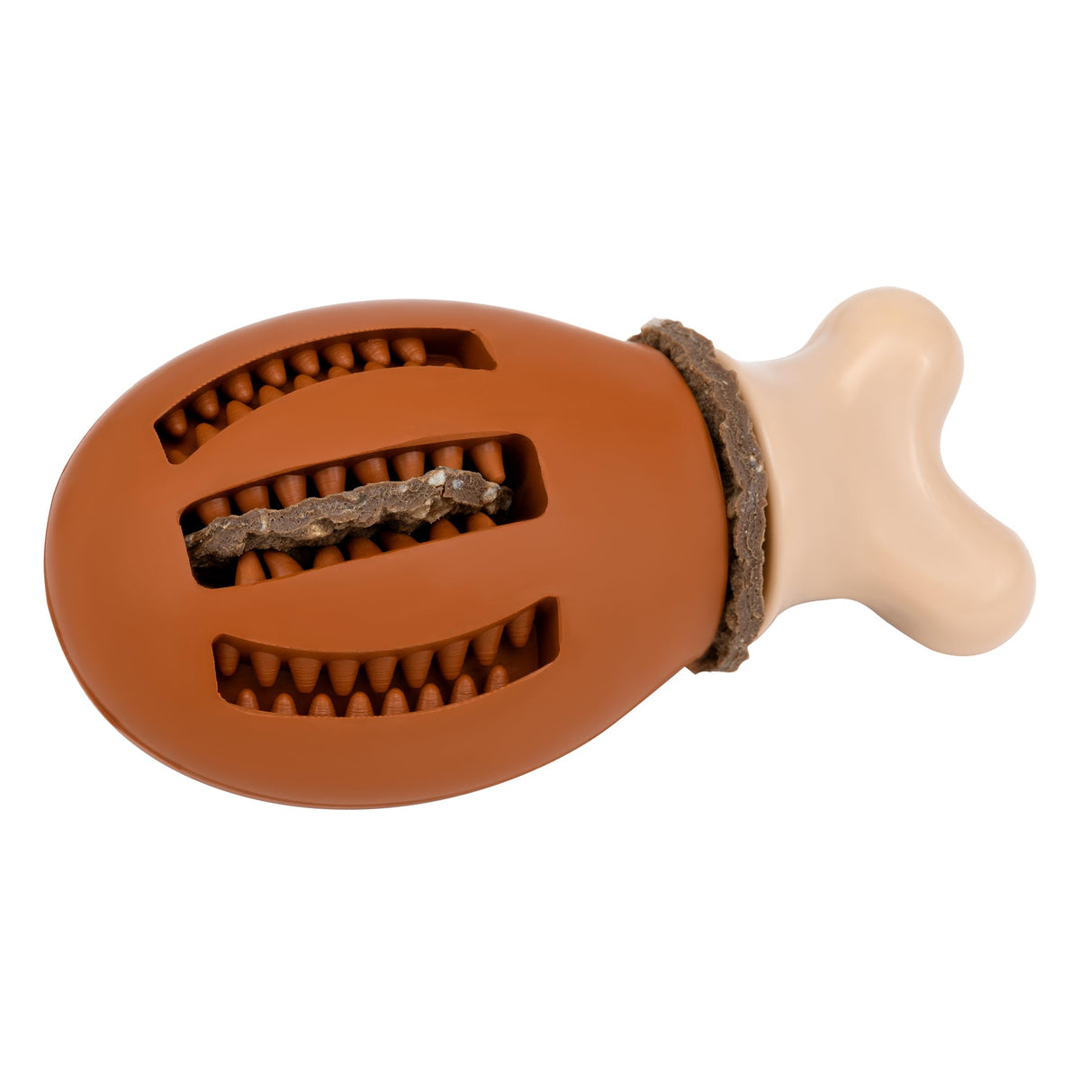 Jouet PetSafe Busy Buddy Chompin' Chicken avec senteur poulet pour chien.