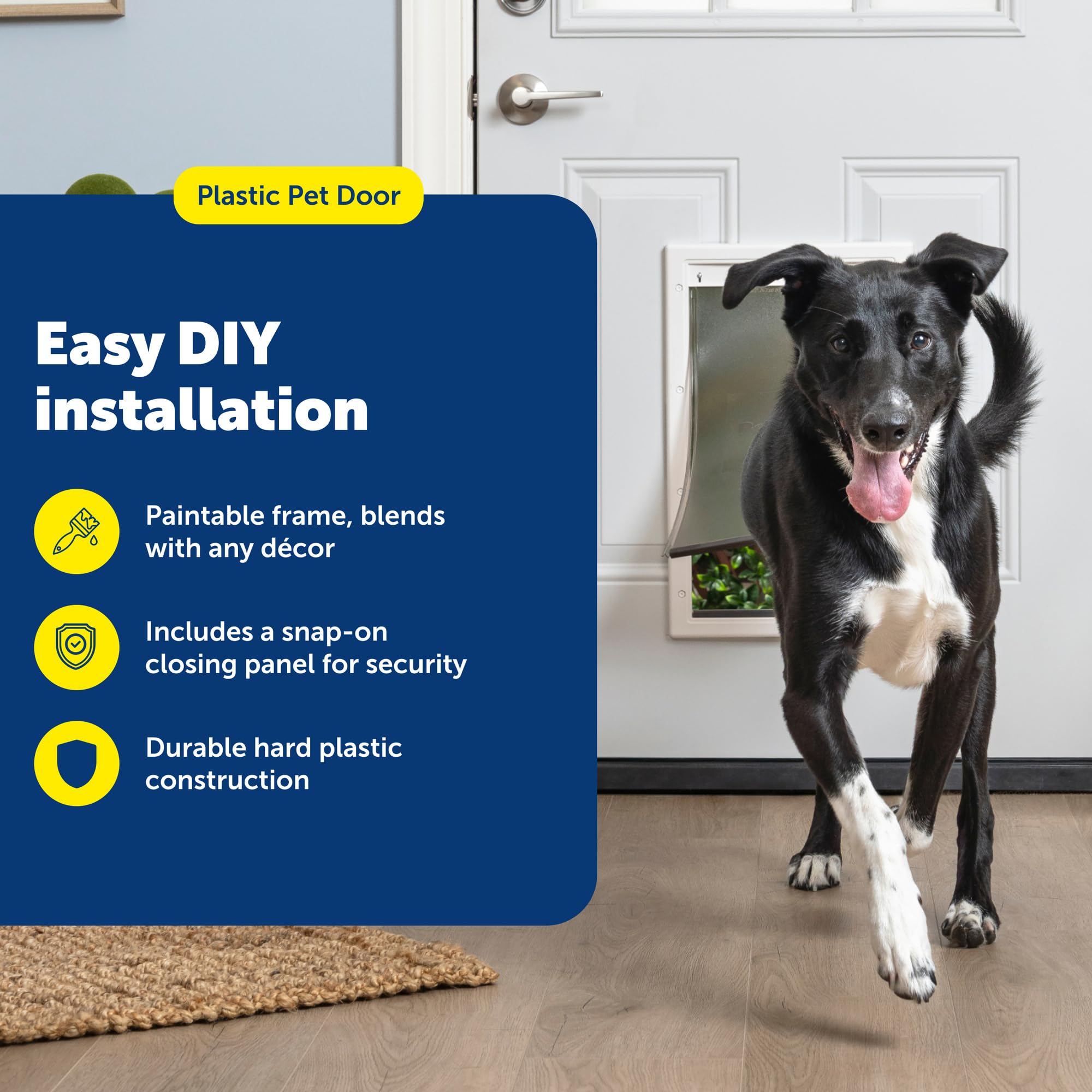 Cadre plastique PetSafe anti-rouille prêt à peindre pour s harmoniser.