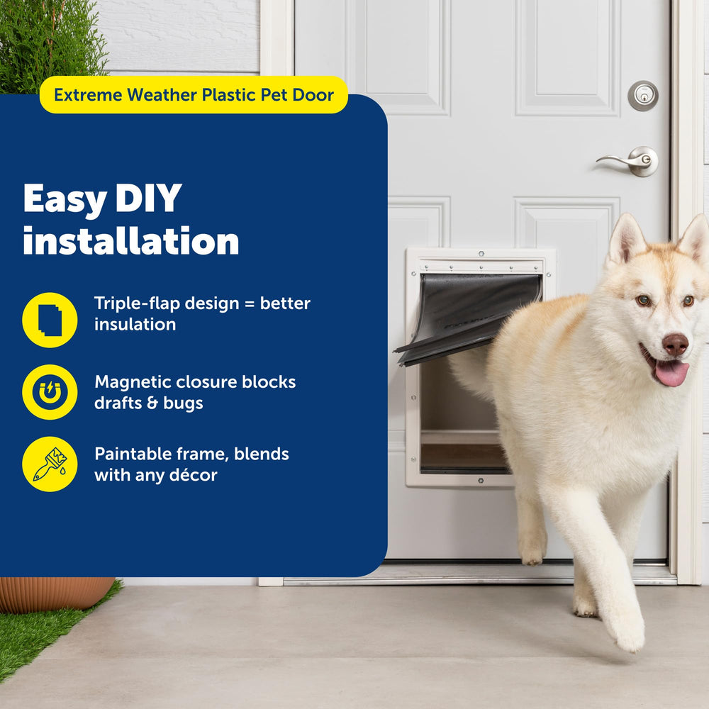 Cadre plastique durable Petsafe, résistant et peint compatible avec votre déco.