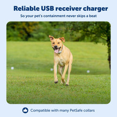 Chargeur récepteur compact PetSafe, solution portable pour recharge en déplacement.
