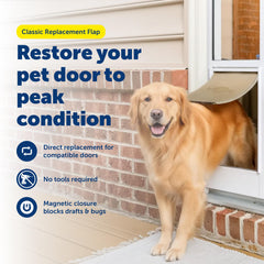 Volet battant patio PetSafe Classic, s'adapte au panneau patio et réduit les courants.