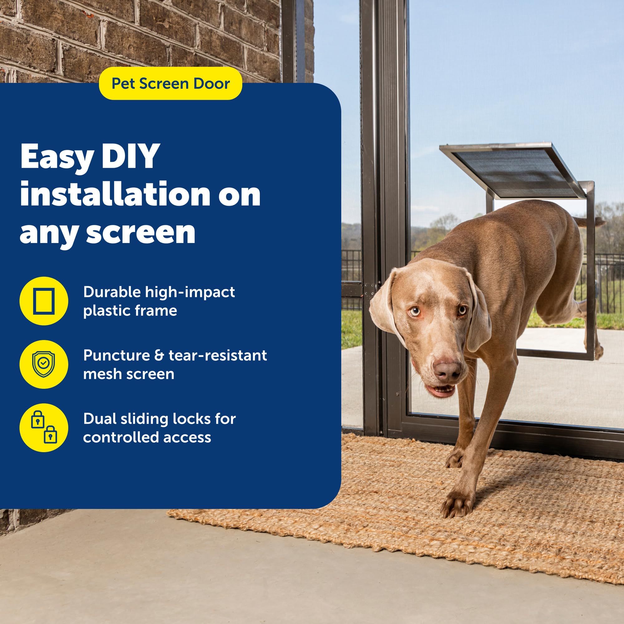 PetSafe porte compatible avec portes-tempête et écrans métalliques.