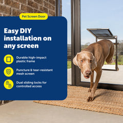 PetSafe porte compatible avec portes-tempête et écrans métalliques.