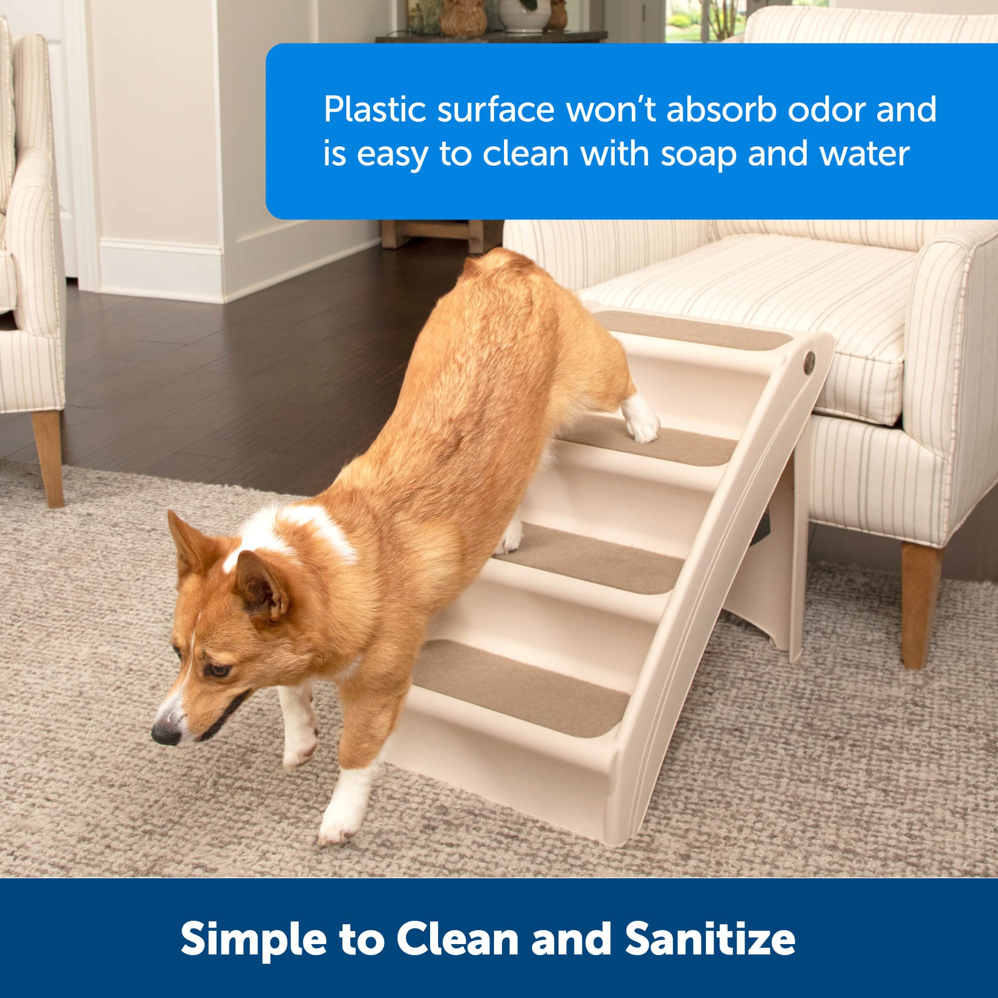 PetSafe CozyUp: revêtements en tissu remplaçables pour entretien facile.
