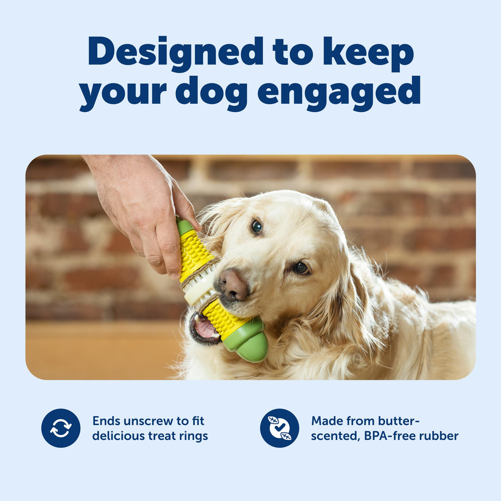 PetSafe Cravin' Corn: texture caoutchouc stimulant la mâchoire et les gencives.