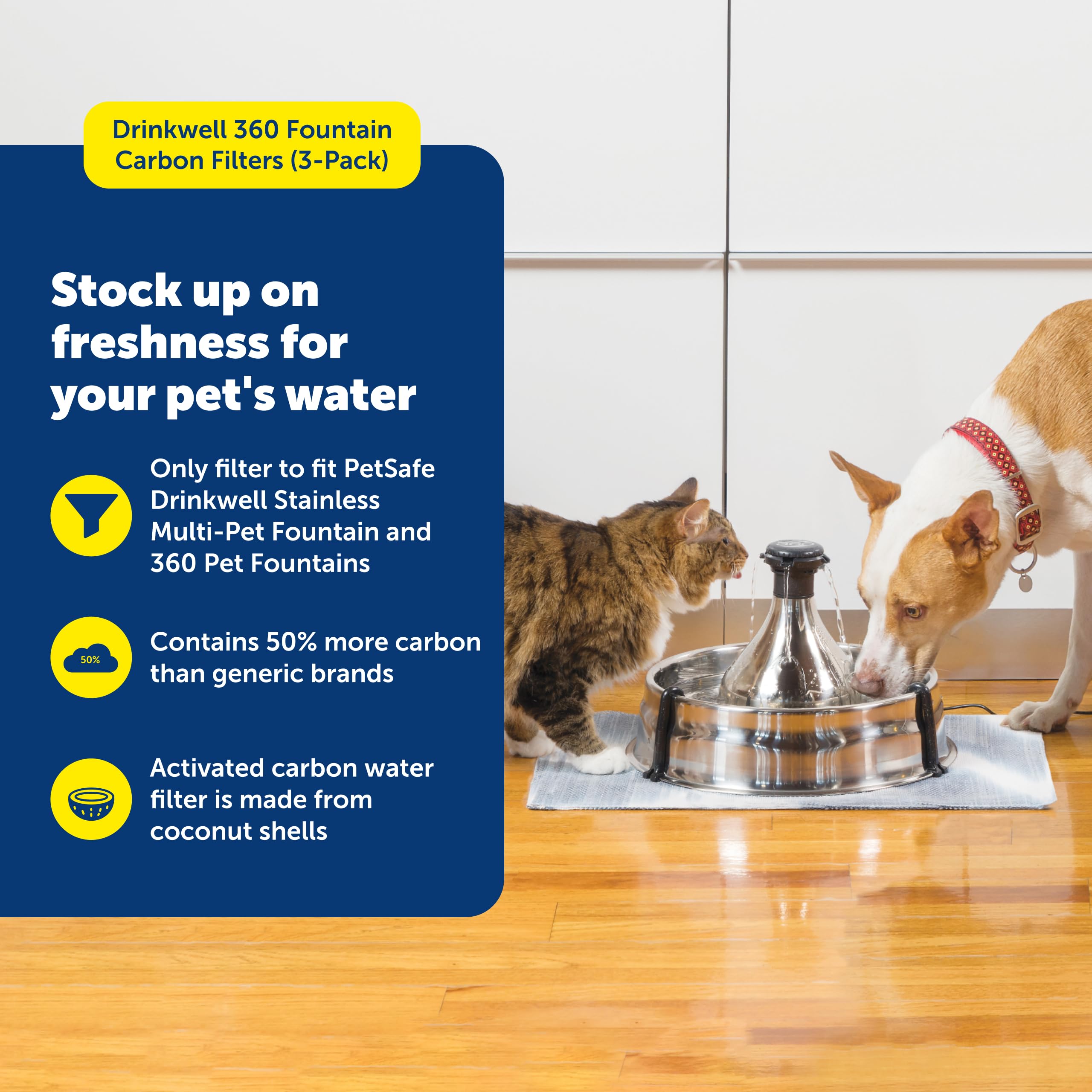 PetSafe Drinkwell 360 filtre-carbone compatible fontaines multi-animaux.