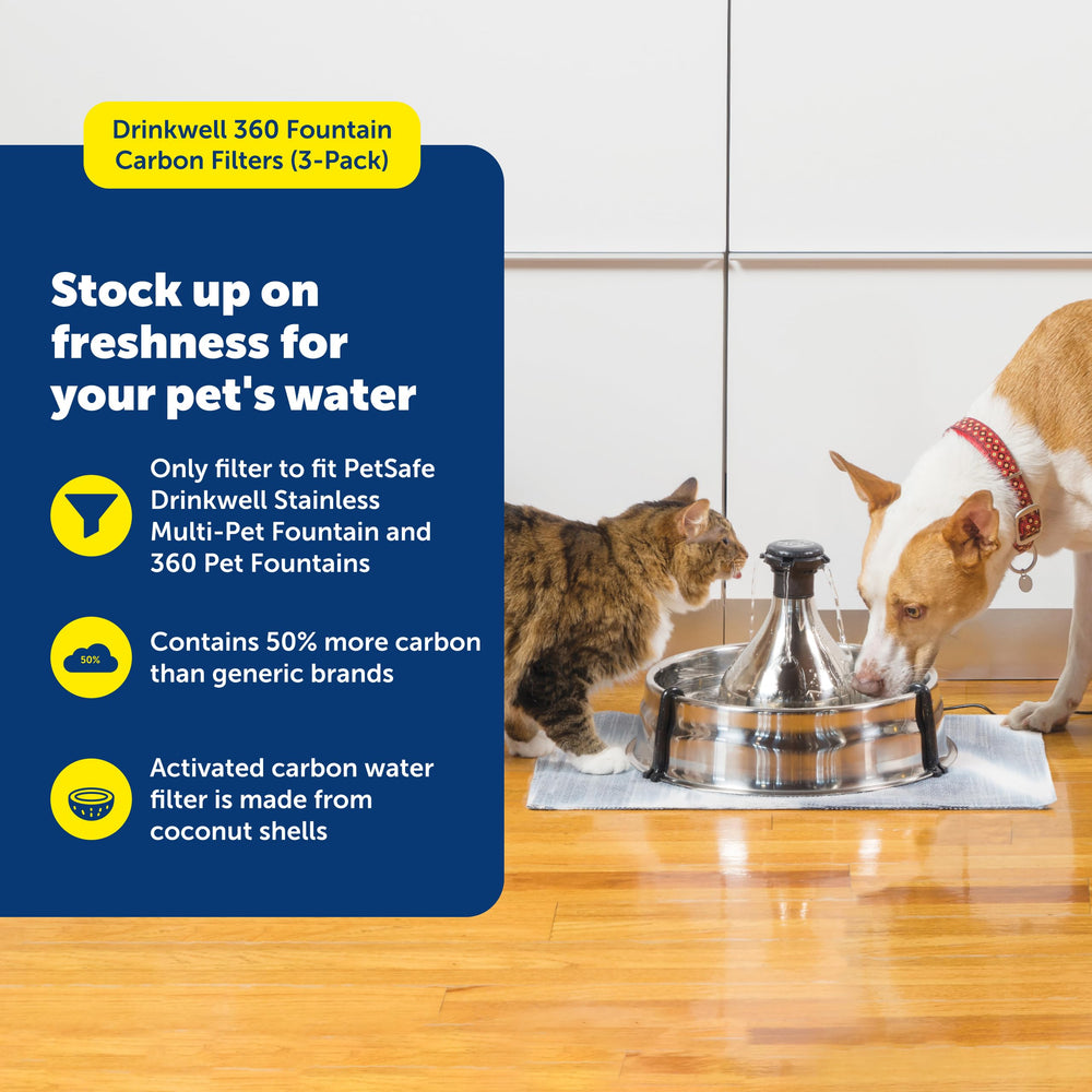PetSafe Drinkwell 360 filtre-carbone compatible fontaines multi-animaux.
