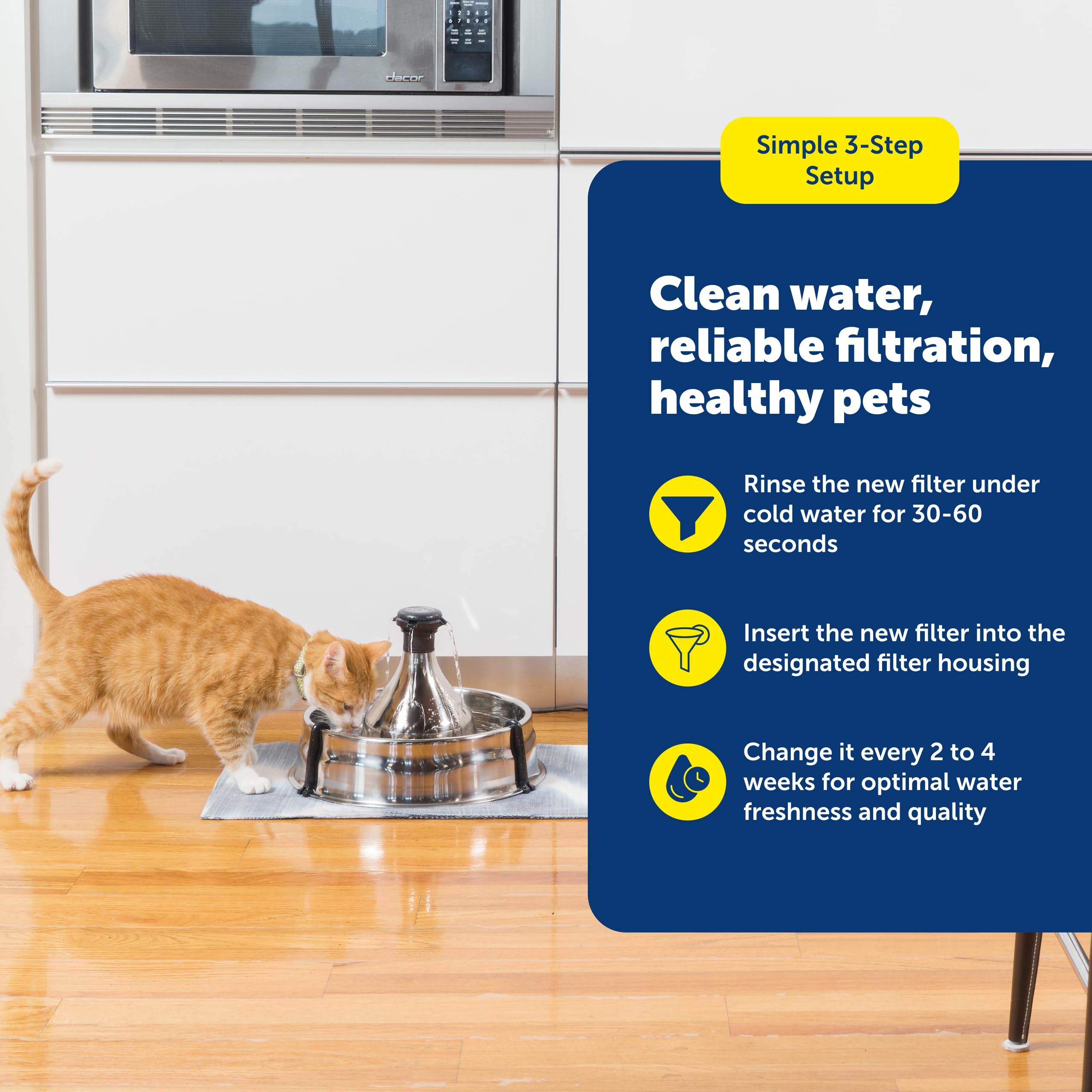 PetSafe Drinkwell 360 filtre-carbone facilite l'entretien.